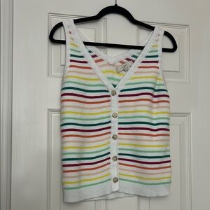 Colorful Striped Button-Up Tank Top